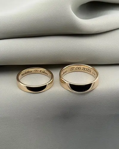 Argollas N-9 · Clásicas semicaña — par de argollas de matrimonio, modelo A-07-1 — Joyería y Hechuras Rivera