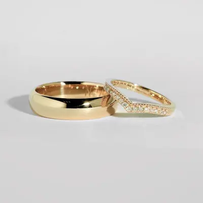 Argollas N-12 · Combinadas — par de argollas de matrimonio, modelo A-09-1 — Joyería y Hechuras Rivera