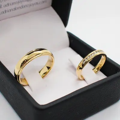 Argollas MOD-13 — par de argollas de matrimonio, modelo A-10-3 — Joyería y Hechuras Rivera