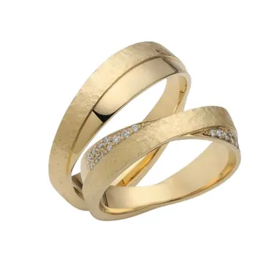 Argollas #18 · Rey y reina — par de argollas de matrimonio, modelo A-11-3 — Joyería y Hechuras Rivera