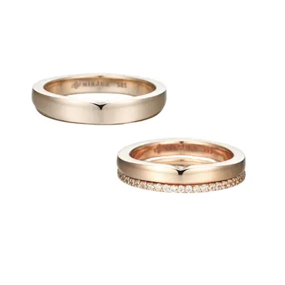 Argollas #44 · Modelos futuristas — par de argollas de matrimonio, modelo A-21-1 — Joyería y Hechuras Rivera
